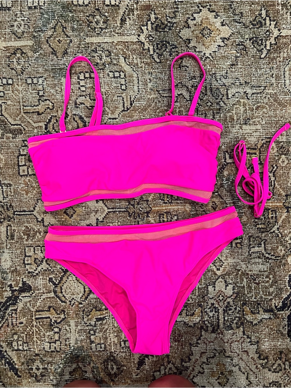 Neon Hot Pink Two-Piece Bikini Set